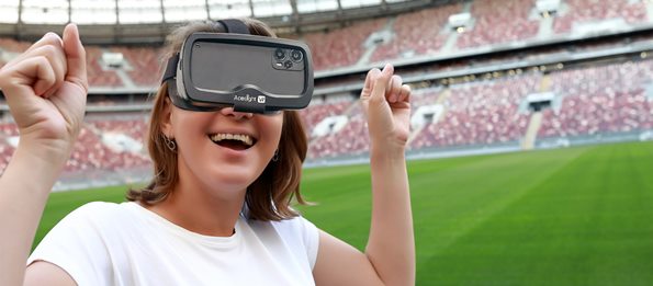 Wearable Digital Magnifier for Visually Impaired - Acesight VR Low Vision VR Glasses for Sports & Movies