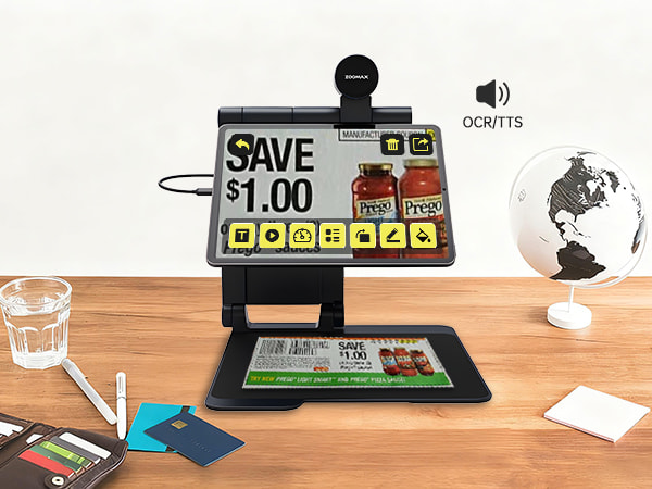 Zoomax magnifier reading Black Friday coupon fine print - OCR feature