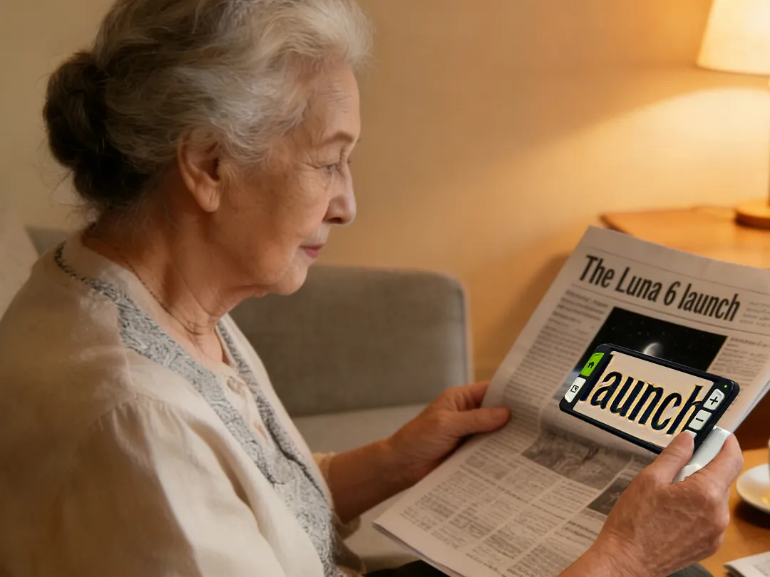 Zoomax Luna 6 Easy-Operate Lightweight Digital Magnifier for Senior Low-Vision Users