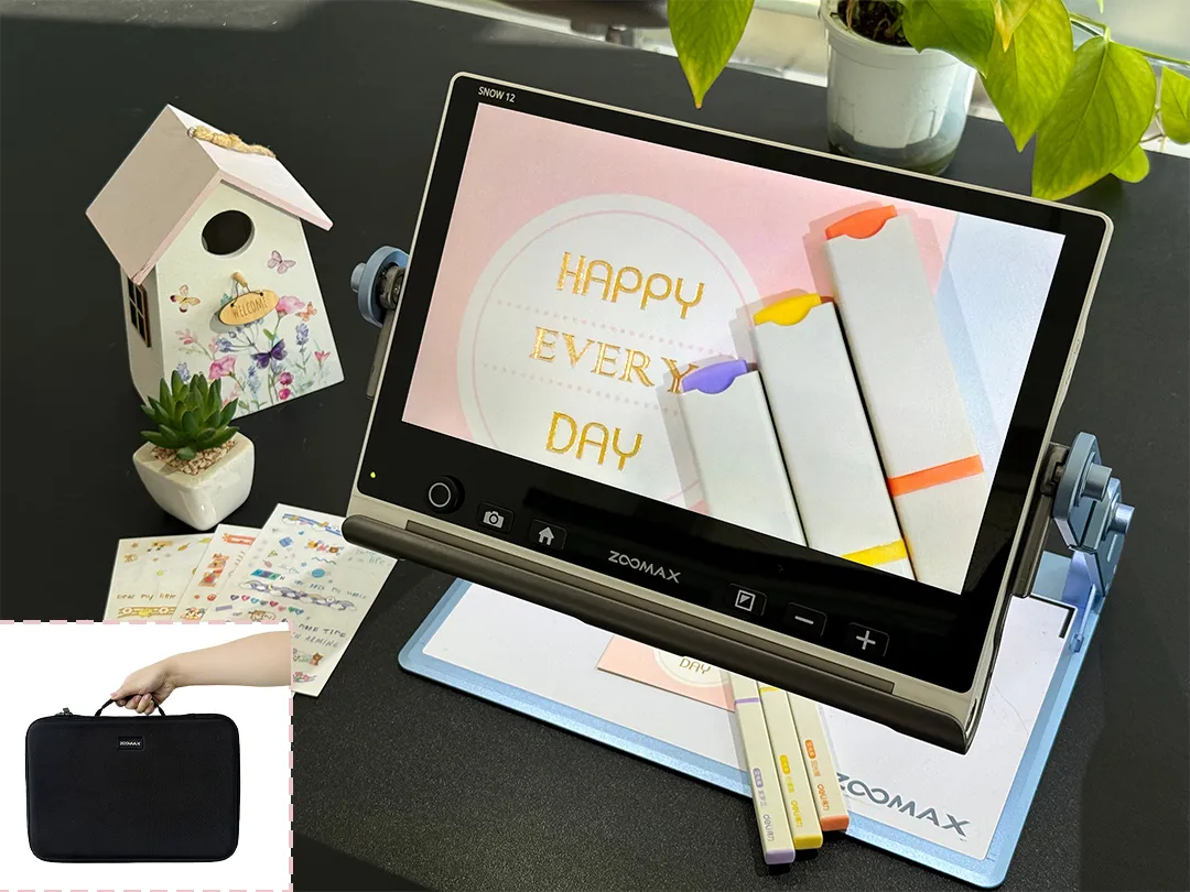 Zoomax Snow 12 Compact Portable Digital Magnifier for On-the-Go Daily Use