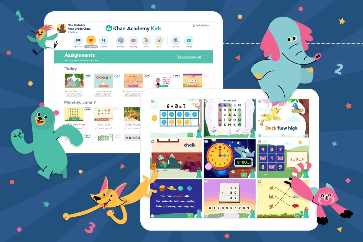 best AI tools for primary kids - Khan Academy Kids visual accessibility setting